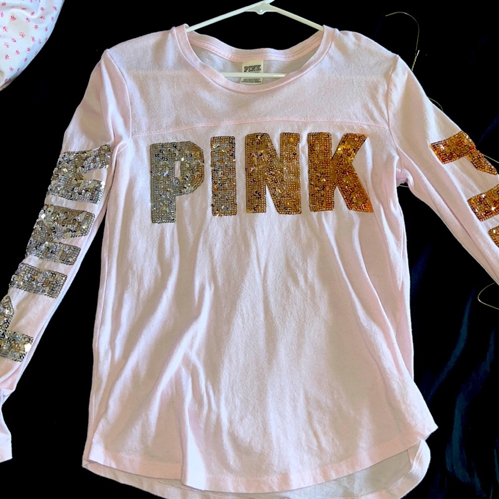 PINK long sleeve shirt sparkly